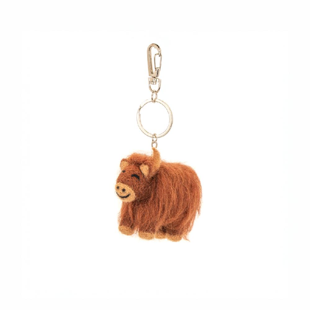 sass & bell Highland Cow Felt Keyring