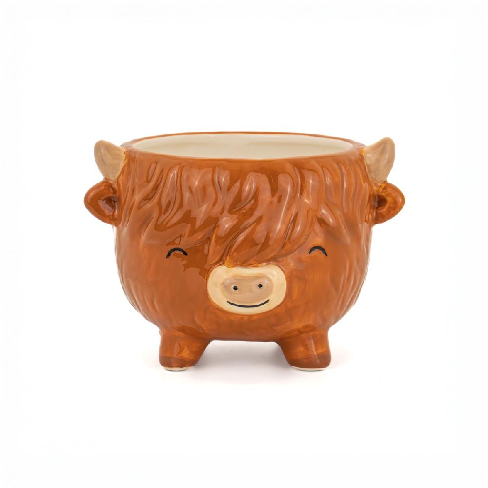 sass & bell Highland Cow Medium Planter