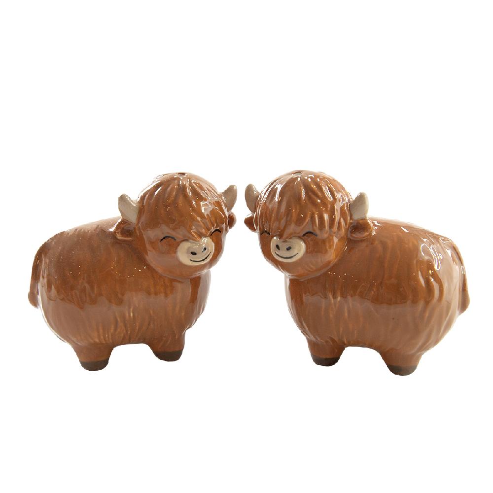 sass & bell Highland Cow Salt & Pepper Shakers