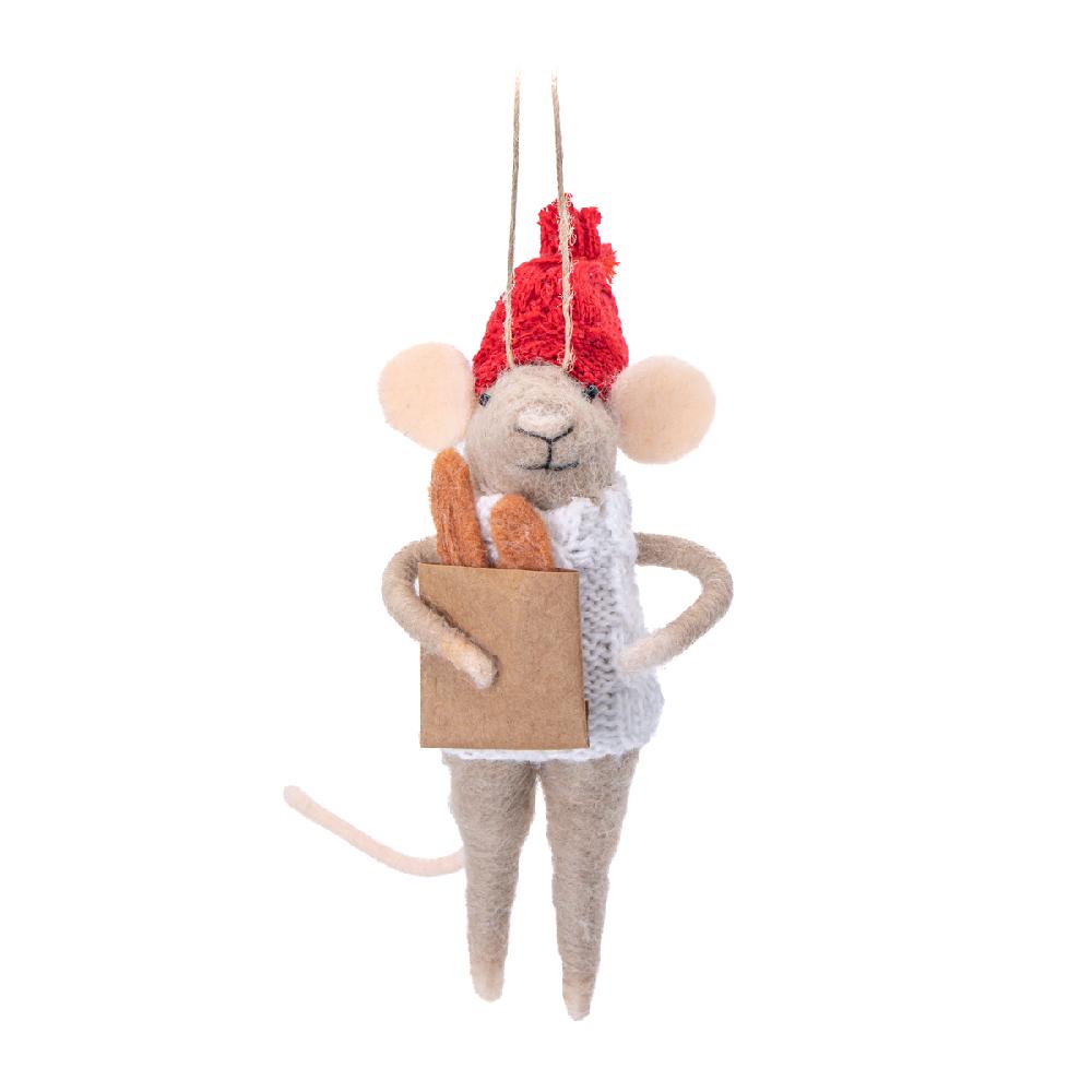 sass & bell Mouse with Baguette Felt Decoration