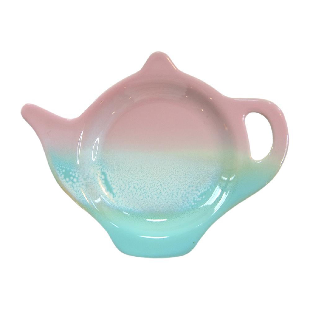 sass & bell Pastel Ombre Tea Bag Dish Pink & Green