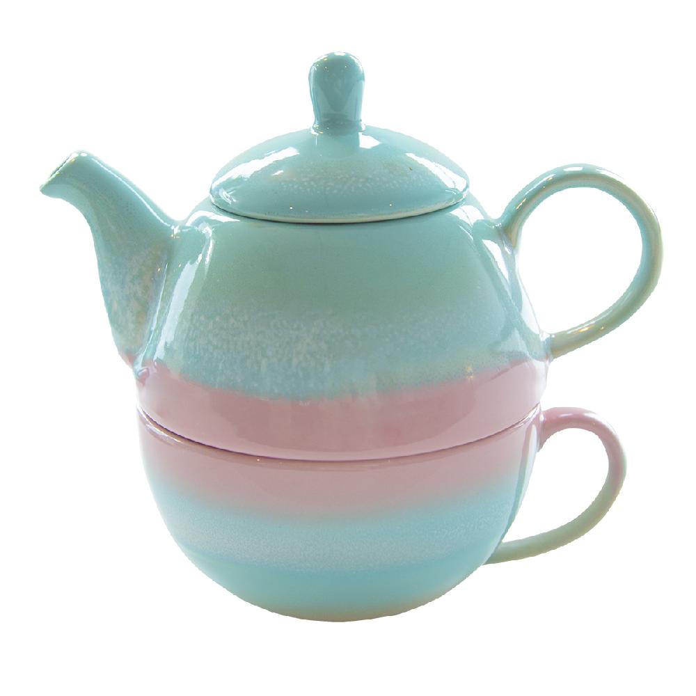sass & bell Pastel Ombre Tea For One Pink & Green