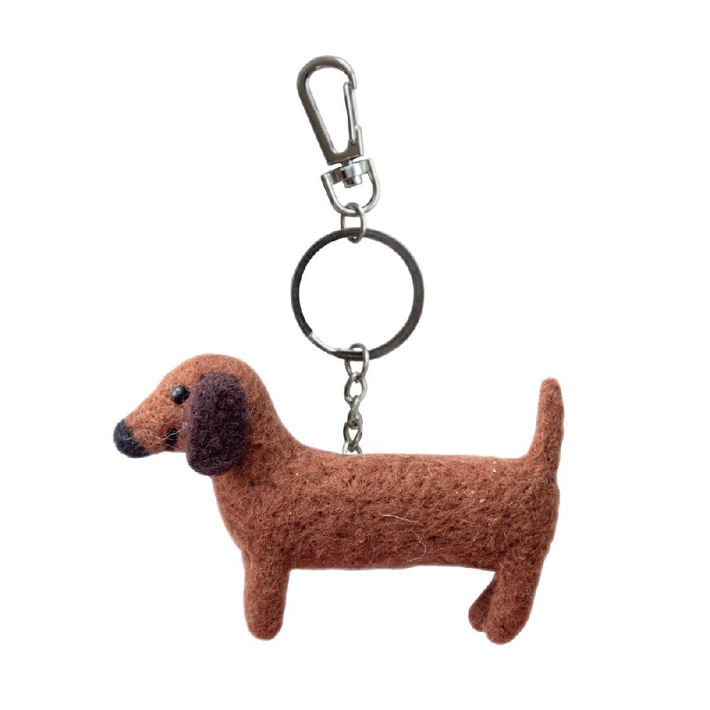 sass & bell Sausage Dog Felt Keyring