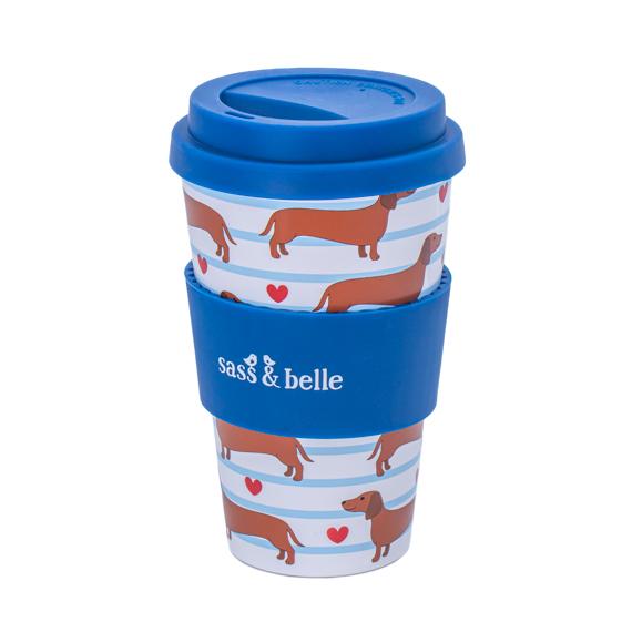 sass & bell Sausage Dog Travel Coffee Cup