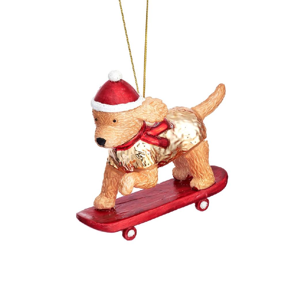 sass & bell Skateboarding Cockapoo Shaped Bauble