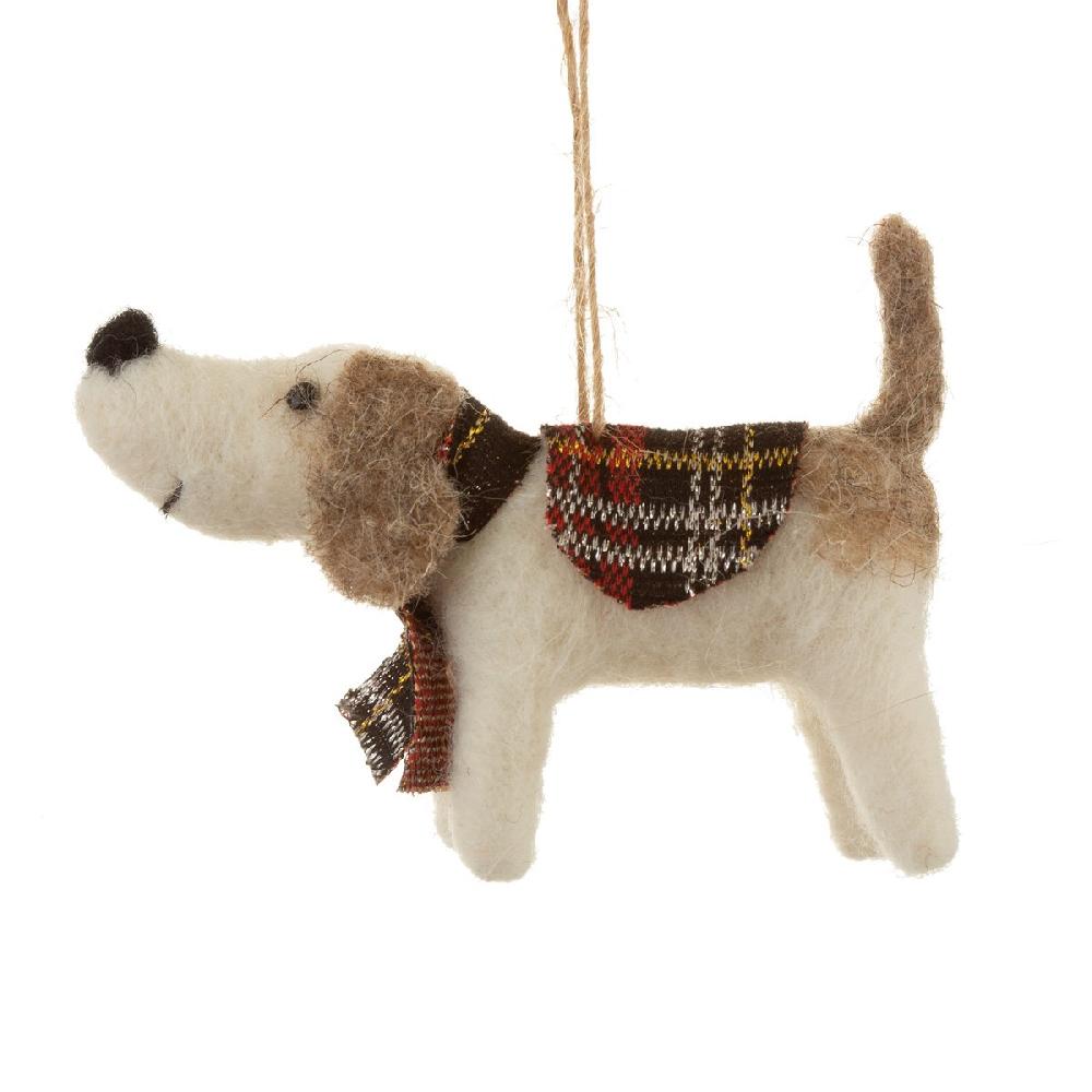 sass & bell Tartan Dog Hanging Felt Decoration