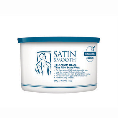 satin smooth Titanium Blue Thin-Film Hard Wax