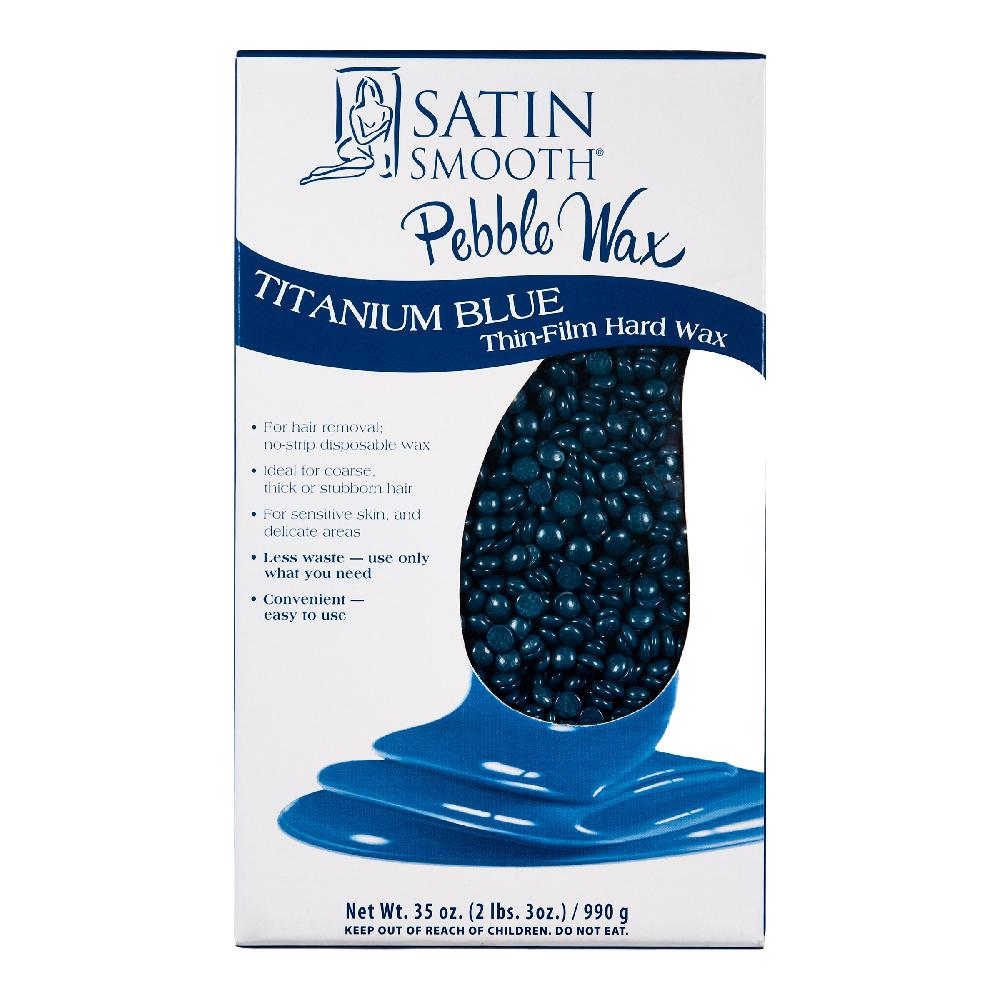 satin smooth Titanium Blue Thin-Film Pebble Wax