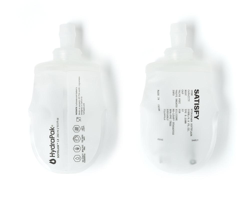 satisfy HydraPak® Soft Flask 250ml 2‑Pack White