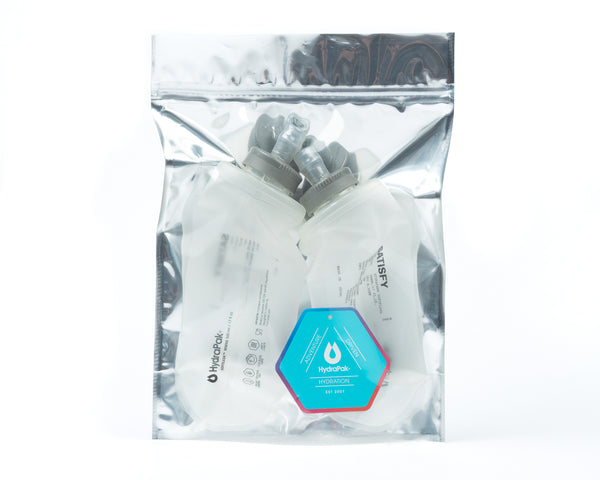 Satisfy HydraPak® Soft Flask 500ml 2‑Pack White