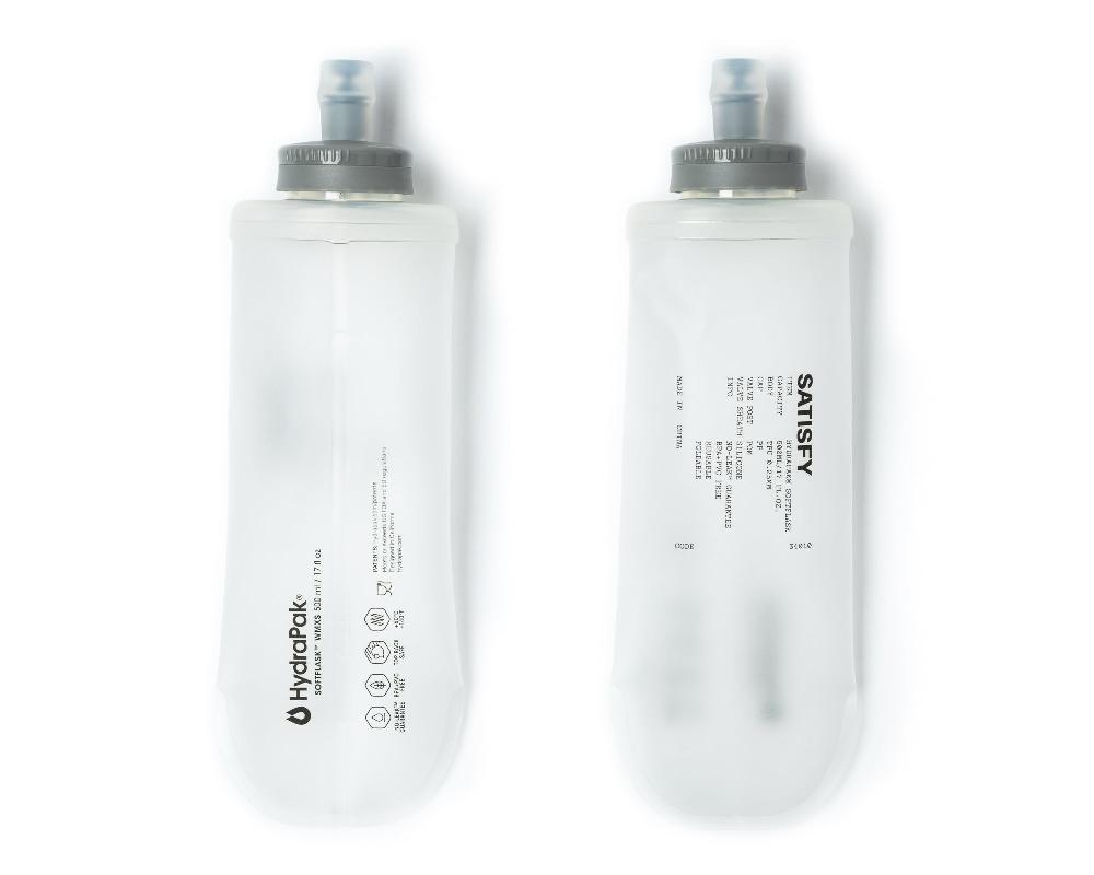 satisfy HydraPak® Soft Flask 500ml 2‑Pack White