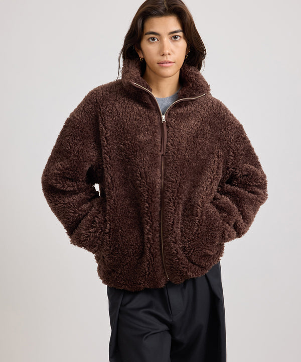 Saturdays New York City Alessia Boa Fleece Blouson Dark Brown