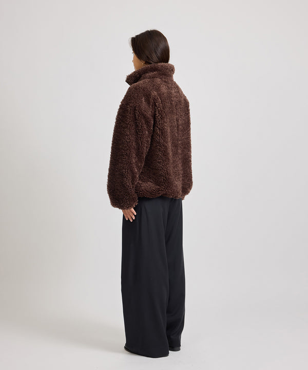 Saturdays New York City Alessia Boa Fleece Blouson Dark Brown