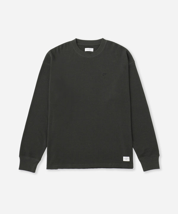 saturdays new york city Alex Waffle Relaxed Long Sleeve Tee Olive Green