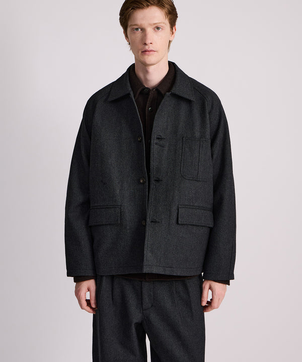 Saturdays New York City Antoine Wool Chore Jacket Black