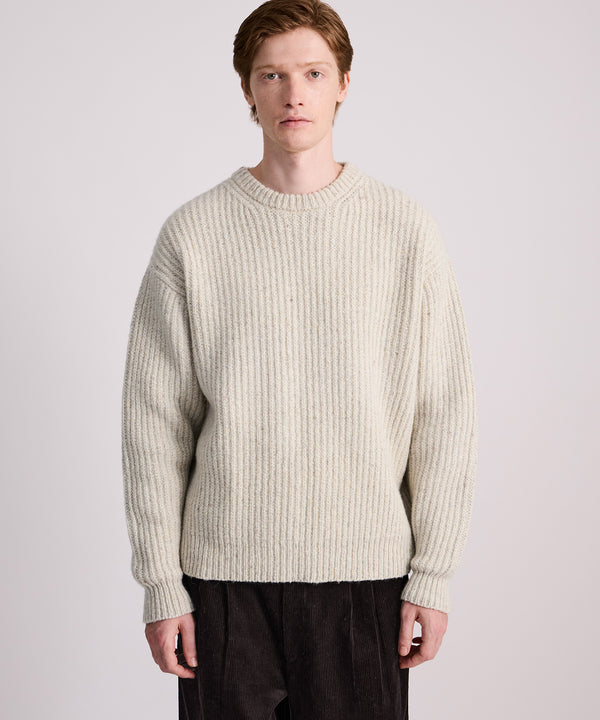 Saturdays New York City Atkins Speckled Sweater Off White
