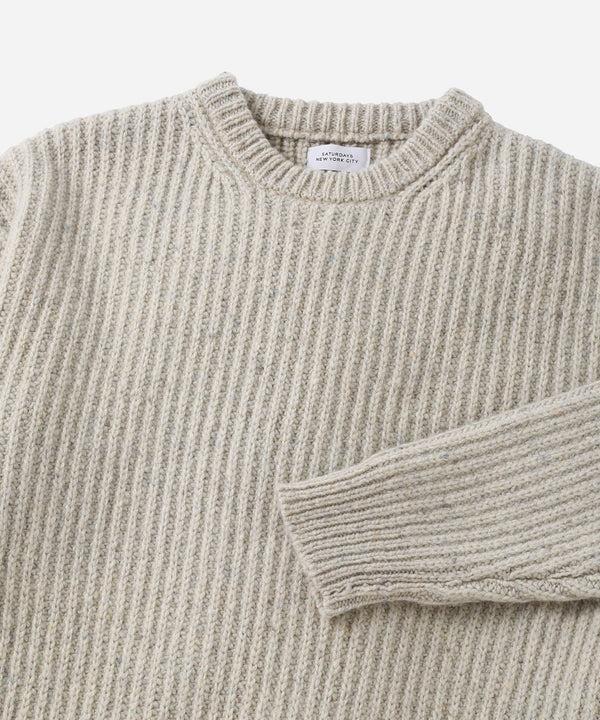 Saturdays New York City Atkins Speckled Sweater Off White