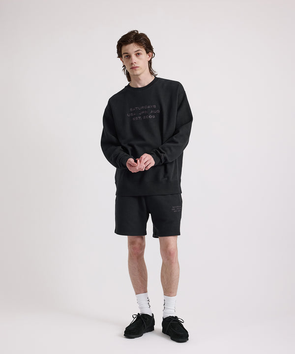 Saturdays New York City Austin Dobby Weave International Sweatshort Black