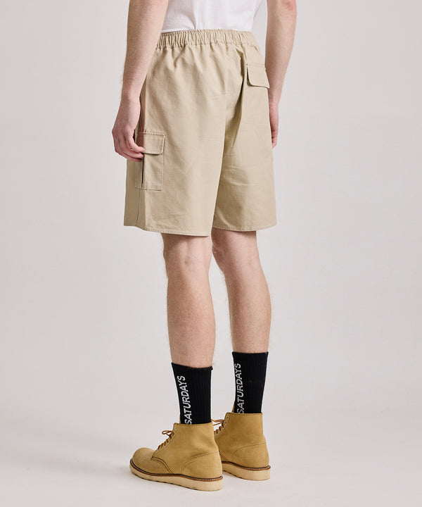 Saturdays New York City Balugo Ripstop Cargo Shorts Light Beige