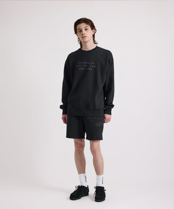 Saturdays New York City Bowery Dobby Weave International Sweatshirt Black