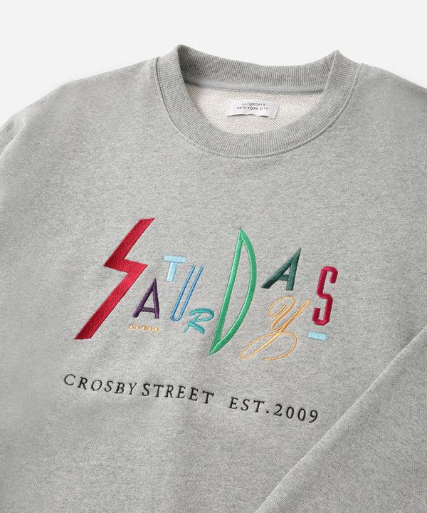 Saturdays New York City Bowery Live Color Embroidered Sweatshirt Gray