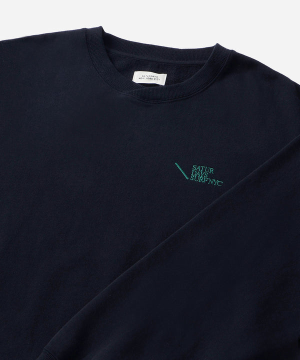 Saturdays New York City Bowery Loofah Collar Sweatshirt Navy