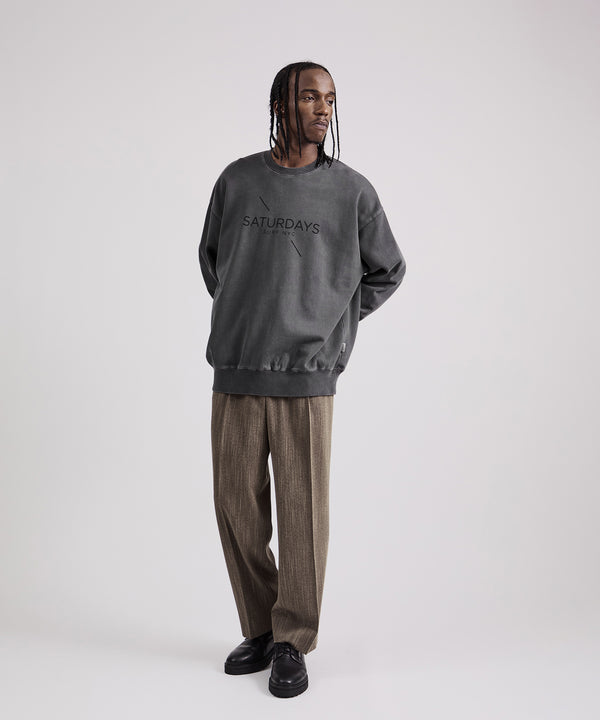 Saturdays New York City Bowery Pigment Dye Surf Sweatshirt Black