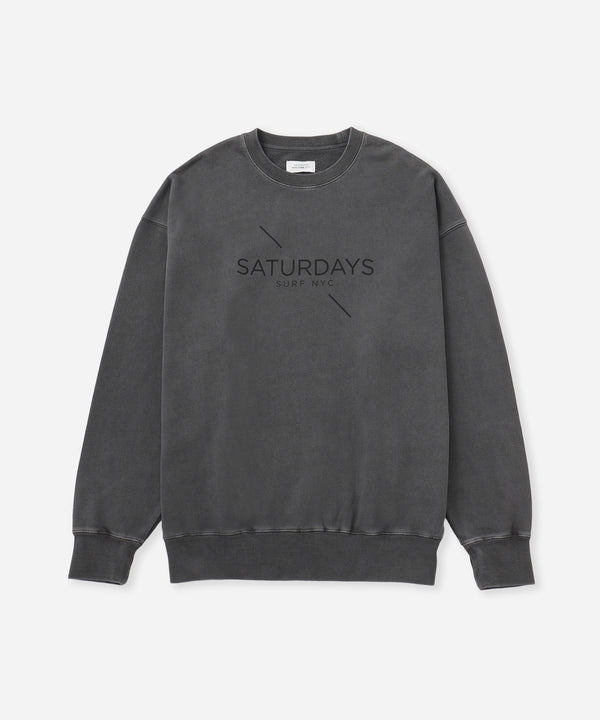 saturdays new york city Bowery Pigment Dye Surf Sweatshirt Black