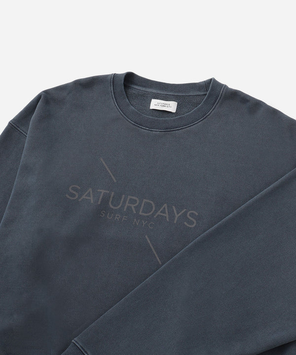 Saturdays New York City Bowery Pigment Dye Surf Sweatshirt Blue