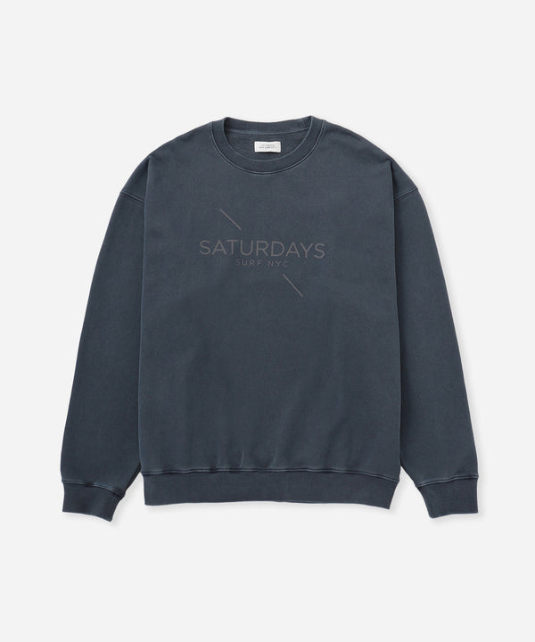 saturdays new york city Bowery Pigment Dye Surf Sweatshirt Blue