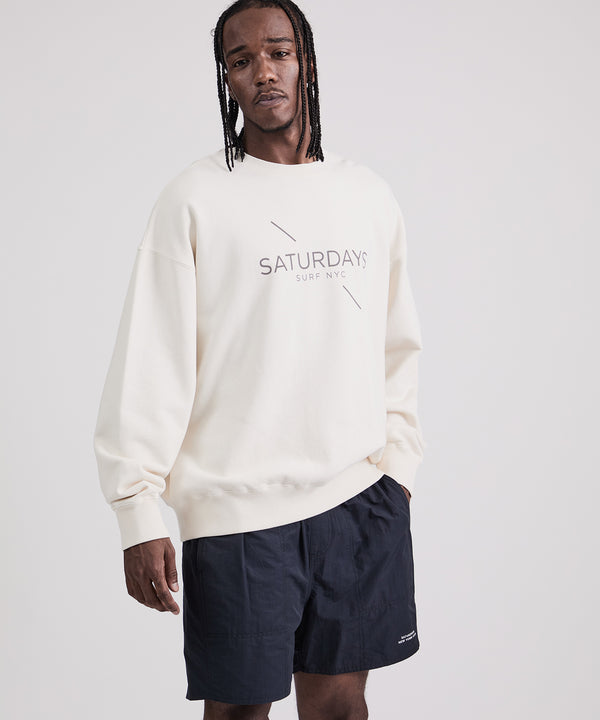 Saturdays New York City Bowery Pigment Dye Surf Sweatshirt Off White
