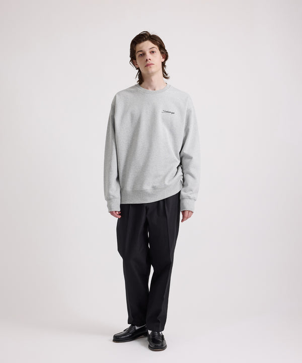 Saturdays New York City Bowery Script Embroidered Sweatshirt Gray