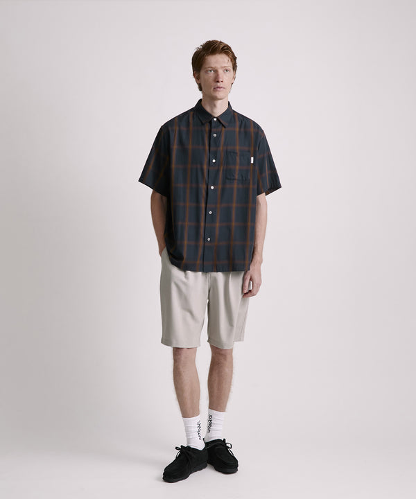 Saturdays New York City Bruce Ombre Check Short Sleeve Shirt Navy
