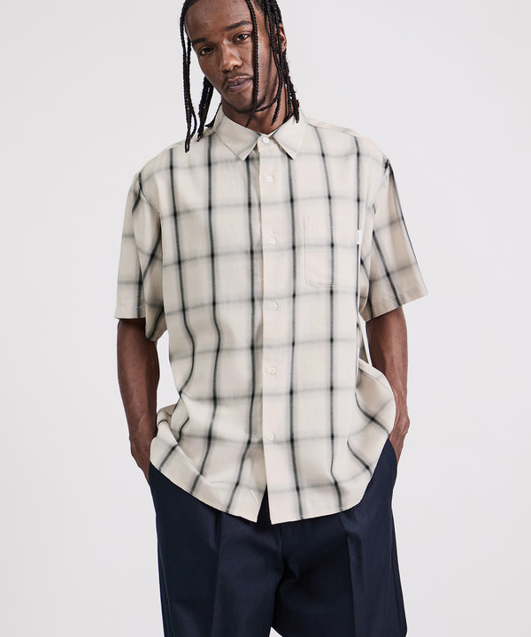 Saturdays New York City Bruce Ombre Check Short Sleeve Shirt Off White