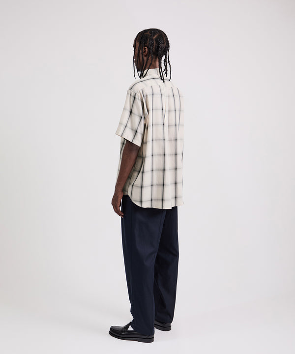 Saturdays New York City Bruce Ombre Check Short Sleeve Shirt Off White