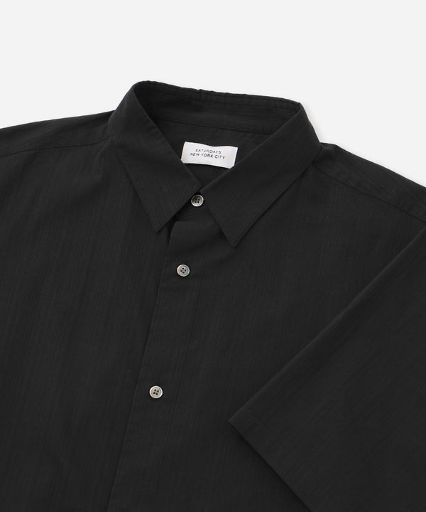 Saturdays New York City Bruce Tonal Stripe Short Sleeve Shirt Black