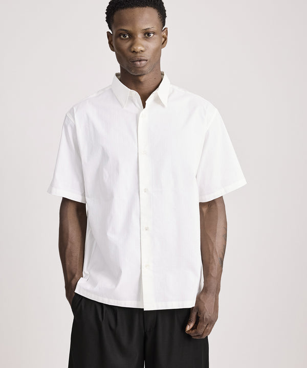 Saturdays New York City Bruce Tonal Stripe Short Sleeve Shirt White
