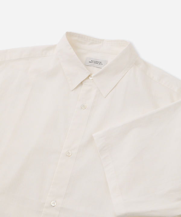 Saturdays New York City Bruce Tonal Stripe Short Sleeve Shirt White