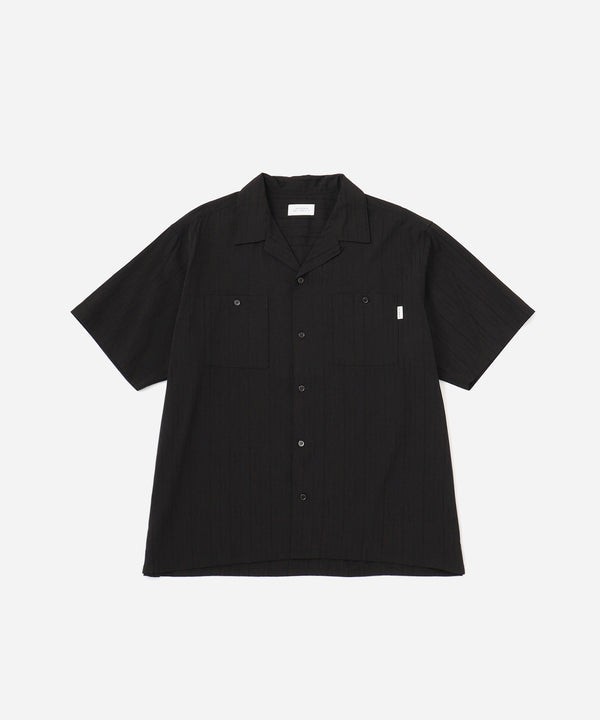 saturdays new york city Canty Dobby Stripe Short Sleeve Shirt Black