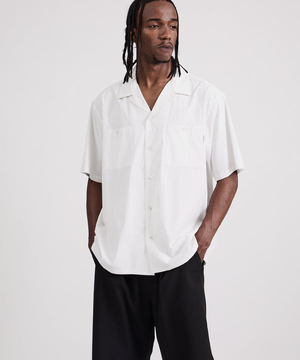 Saturdays New York City Canty Dobby Stripe Short Sleeve Shirt Off White