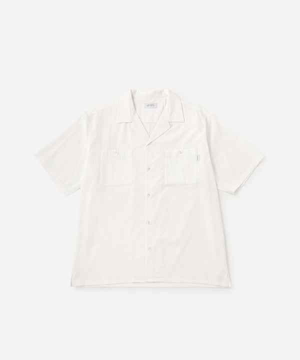 saturdays new york city Canty Dobby Stripe Short Sleeve Shirt Off White