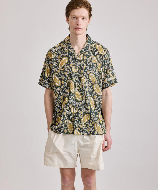 Saturdays New York City Canty Paisley Short Sleeve Shirt Green
