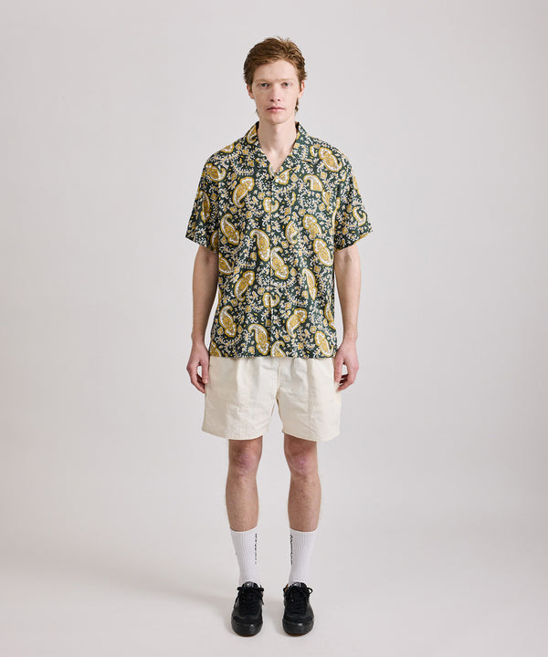 Saturdays New York City Canty Paisley Short Sleeve Shirt Green