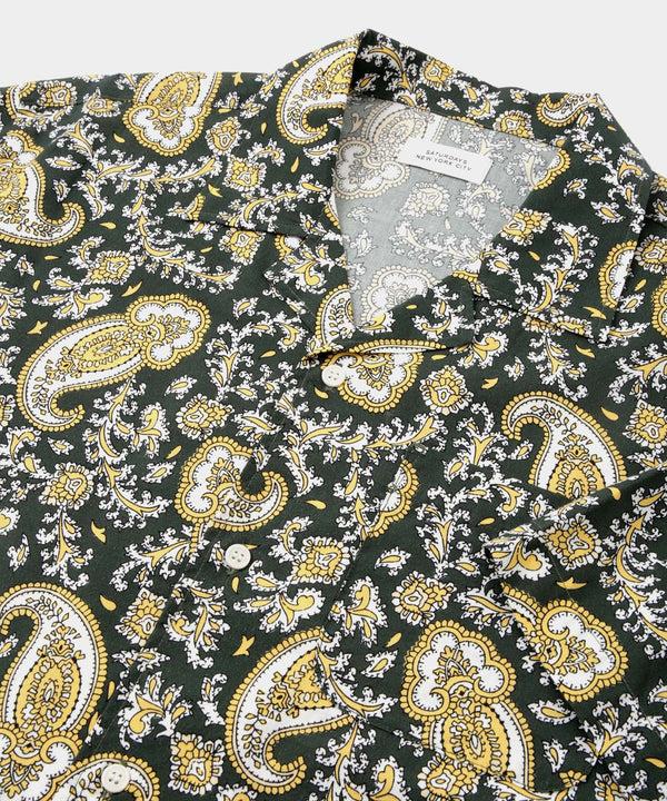 Saturdays New York City Canty Paisley Short Sleeve Shirt Green