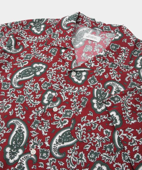 Saturdays New York City Canty Paisley Short Sleeve Shirt Red