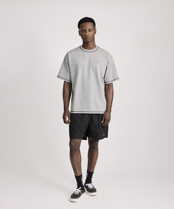 Saturdays New York City Contrast Stitch Relaxed Short Sleeve Tee Gray