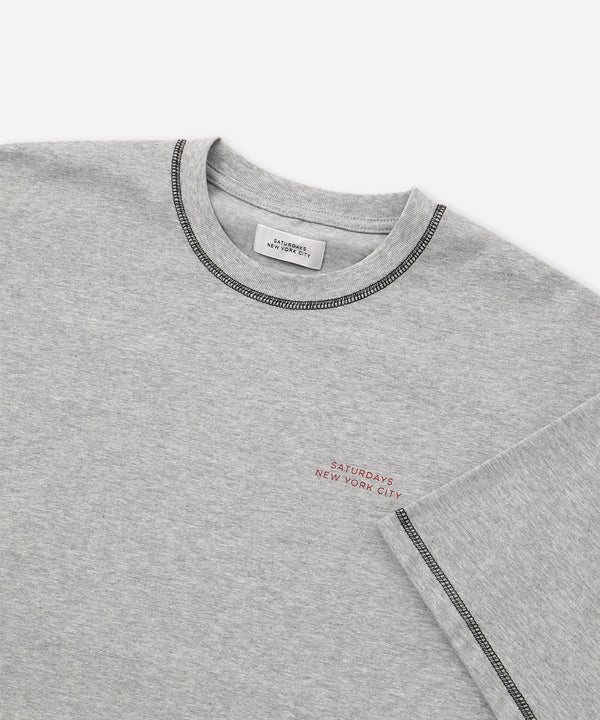 Saturdays New York City Contrast Stitch Relaxed Short Sleeve Tee Gray