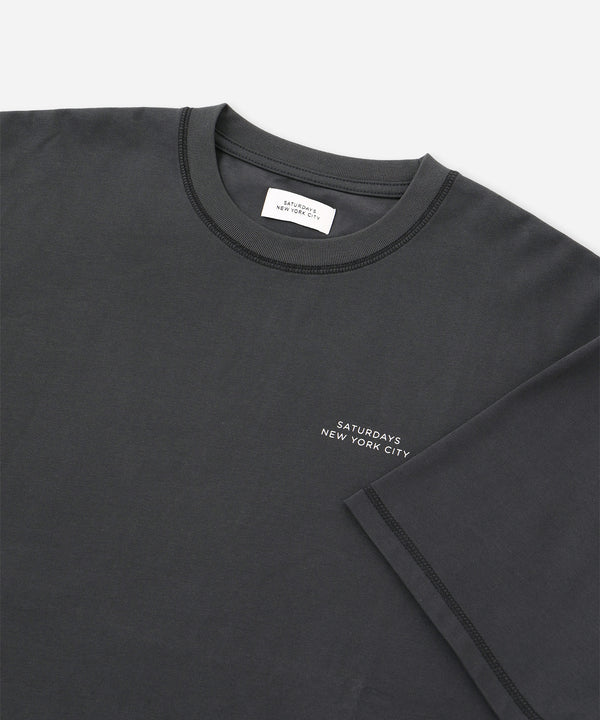 Saturdays New York City Contrast Stitch Relaxed Short Sleeve Tee Navy