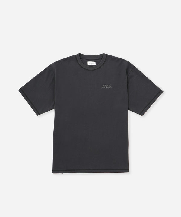 saturdays new york city Contrast Stitch Relaxed Short Sleeve Tee Navy