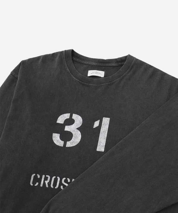 Saturdays New York City Crosby Stencil Print Relaxed Long Sleeve Tee Black